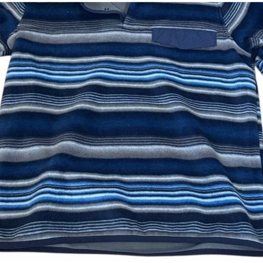 Southern Grit Pullover Men's Fleece 1/4 Snap Striped Tundra Gorpcore Hike Camp M